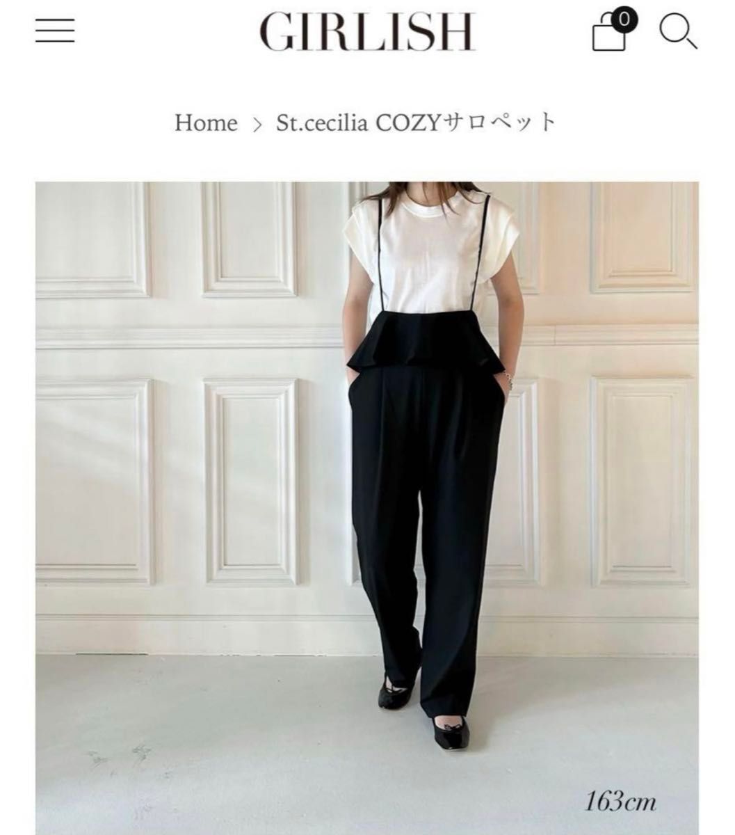 girlish St cecilia COZYサロペット ガーリッシュ フリル ブラック