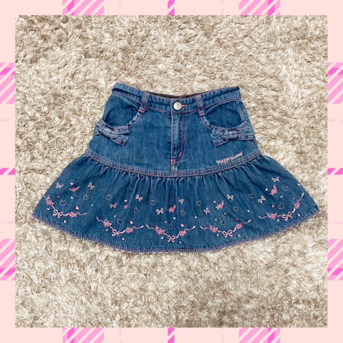 メゾピアノ 120 デニムスカート 秋冬物 平成レトロ レア 希少 旧タグ