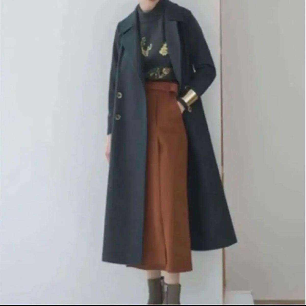 ameri vintage アメリ リトルフレアロングコート グリーン LITTLE