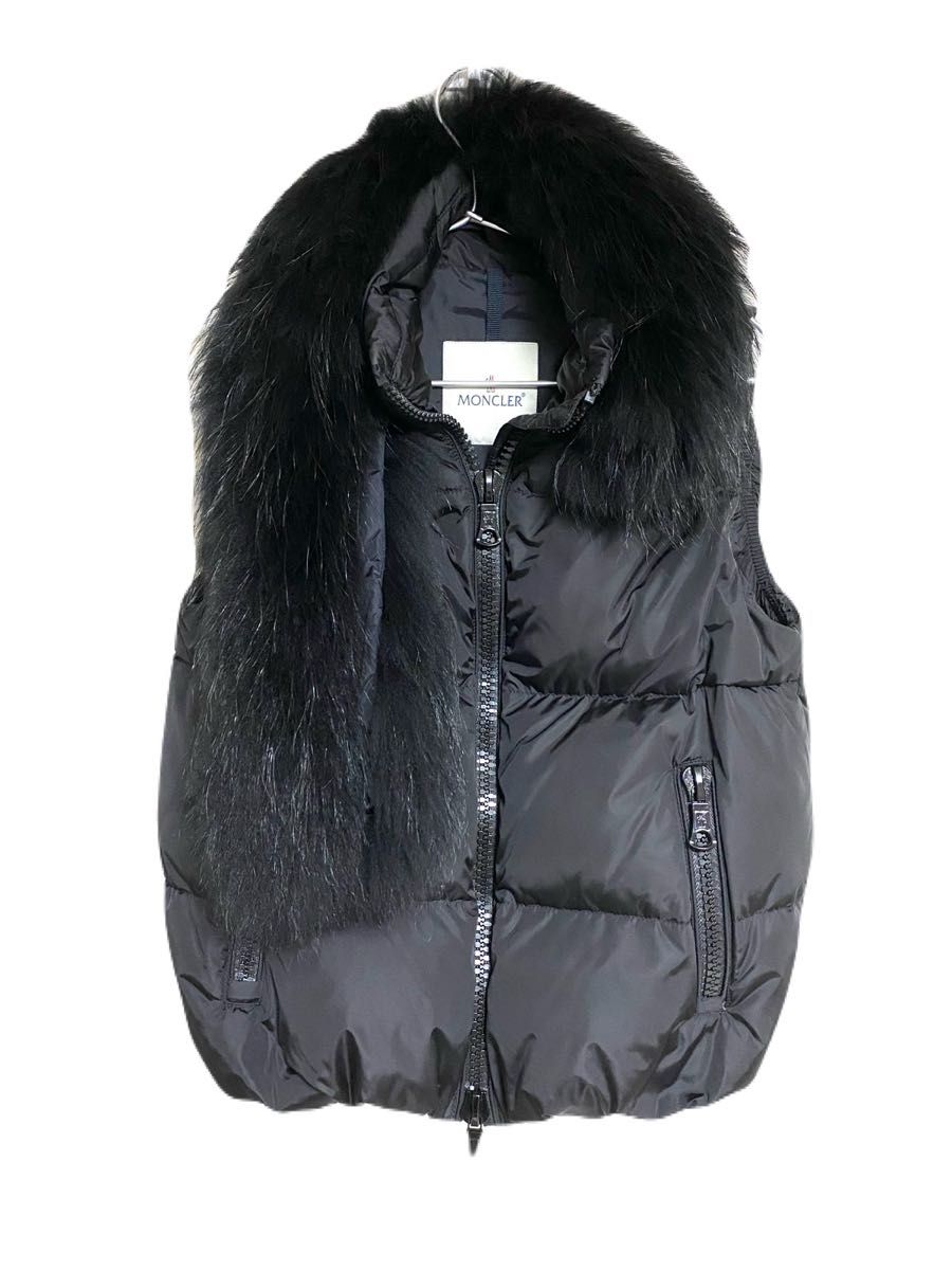 MONCLER モンクレール CER セル ファー付きダウンベスト ブラック