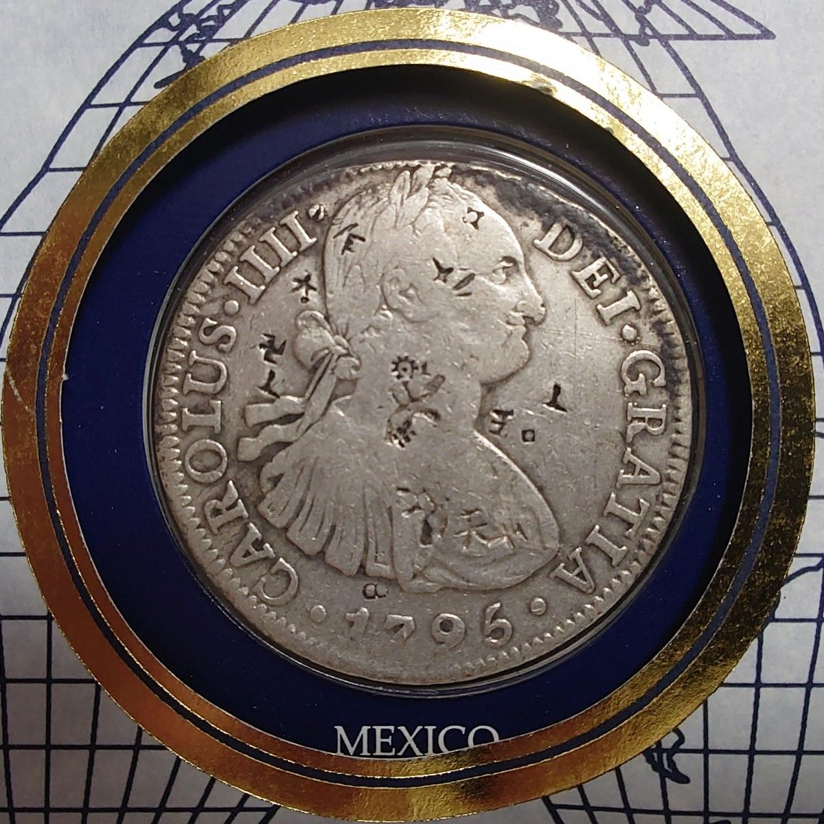1796年 メキシコ銀貨 8レアル カルロス4世 貿易銀 フランクリンミント