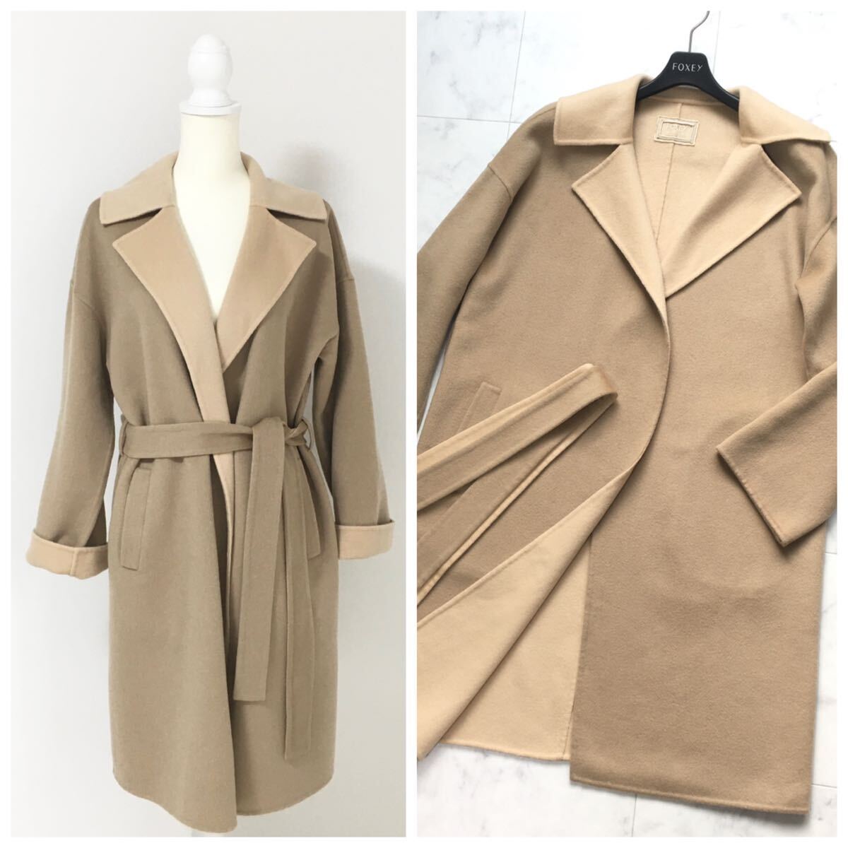 美品 定価34万円 FOXEY フォクシー カシミヤ ダブルフェイス コート