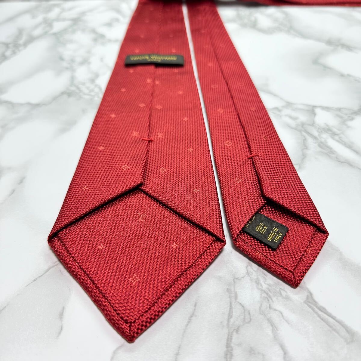 極美品 近年モデル 茶タグ LOUIS VUITTON ネクタイ シルク100