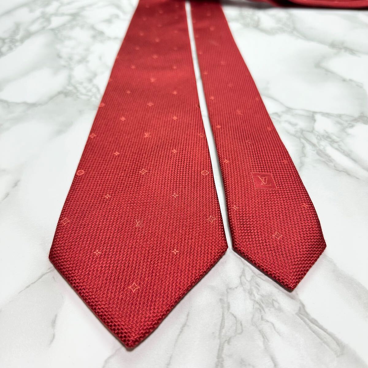極美品 近年モデル 茶タグ LOUIS VUITTON ネクタイ シルク100