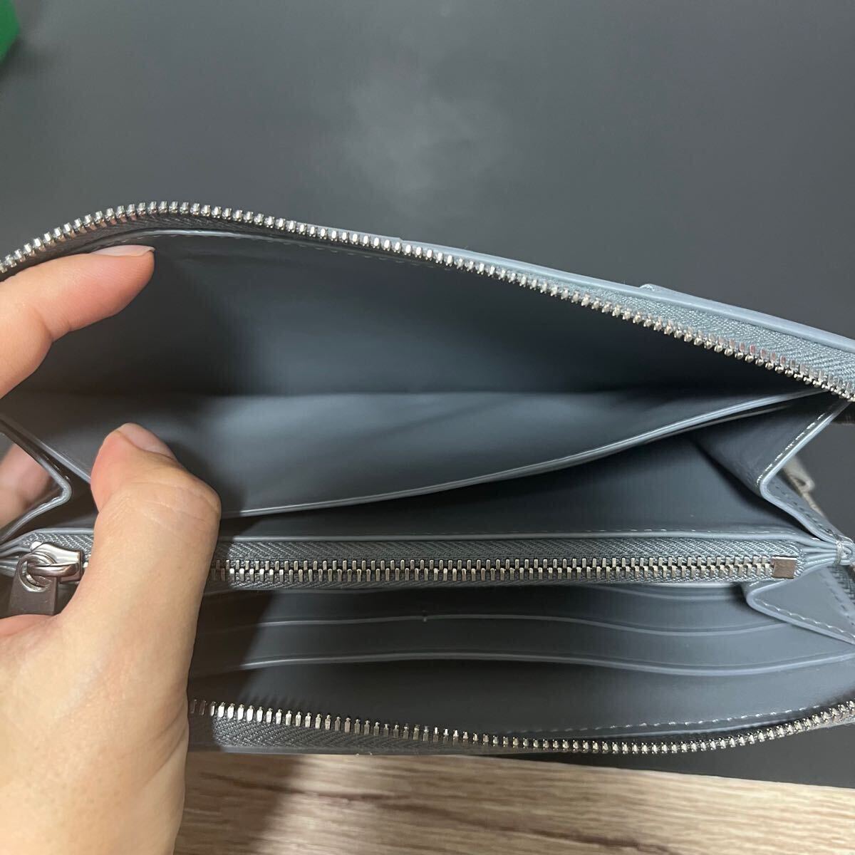ボッテガヴェネタ bottegaveneta 長財布 未使用 グレー ラウンドジップ