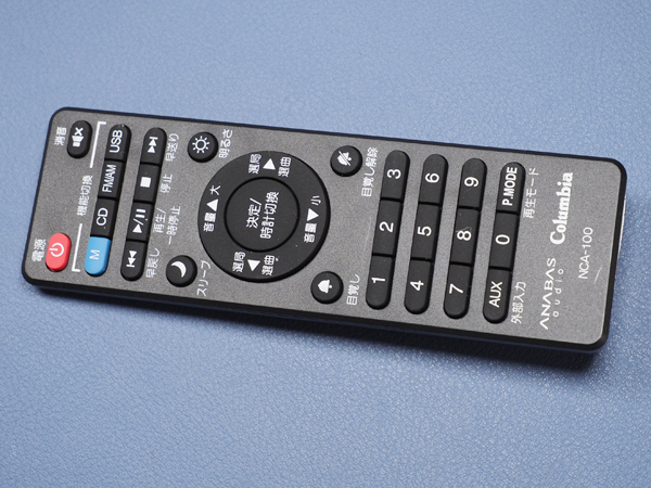 ANABAS audio Columbia CDクロックラジオシステム NCA-100 用リモコン