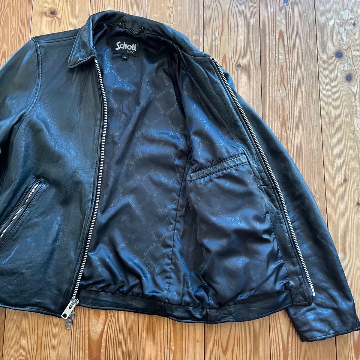 Schott FREAK'S STORE ライダース 革ジャン シングルライダース 試着