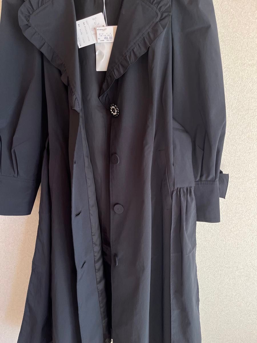 新品 雑誌掲載品 定価5 8万 M'S GRACY コート フリル 黒 ロング