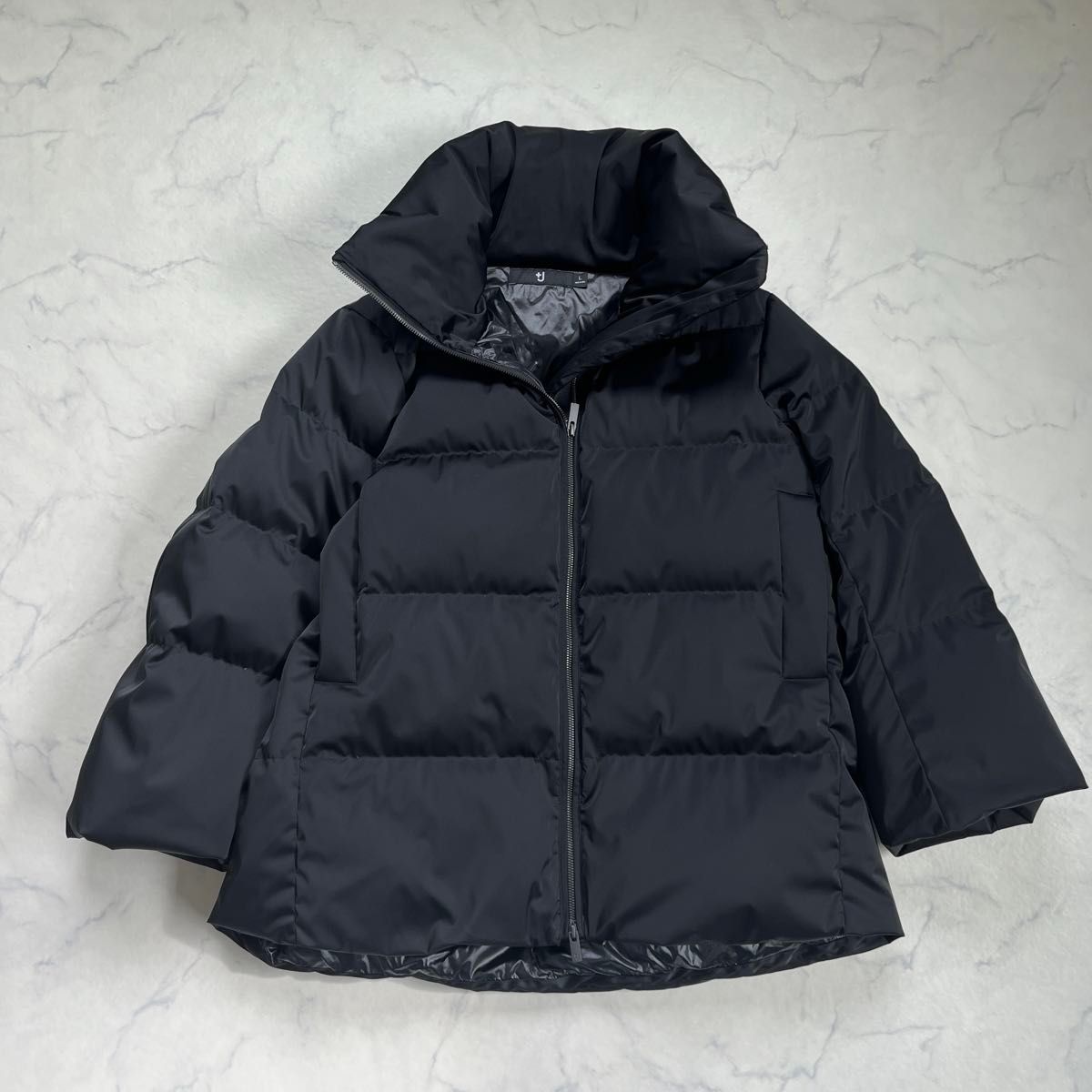 美品 ユニクロ +J ダウンボリュームジャケットアウター ブラック L