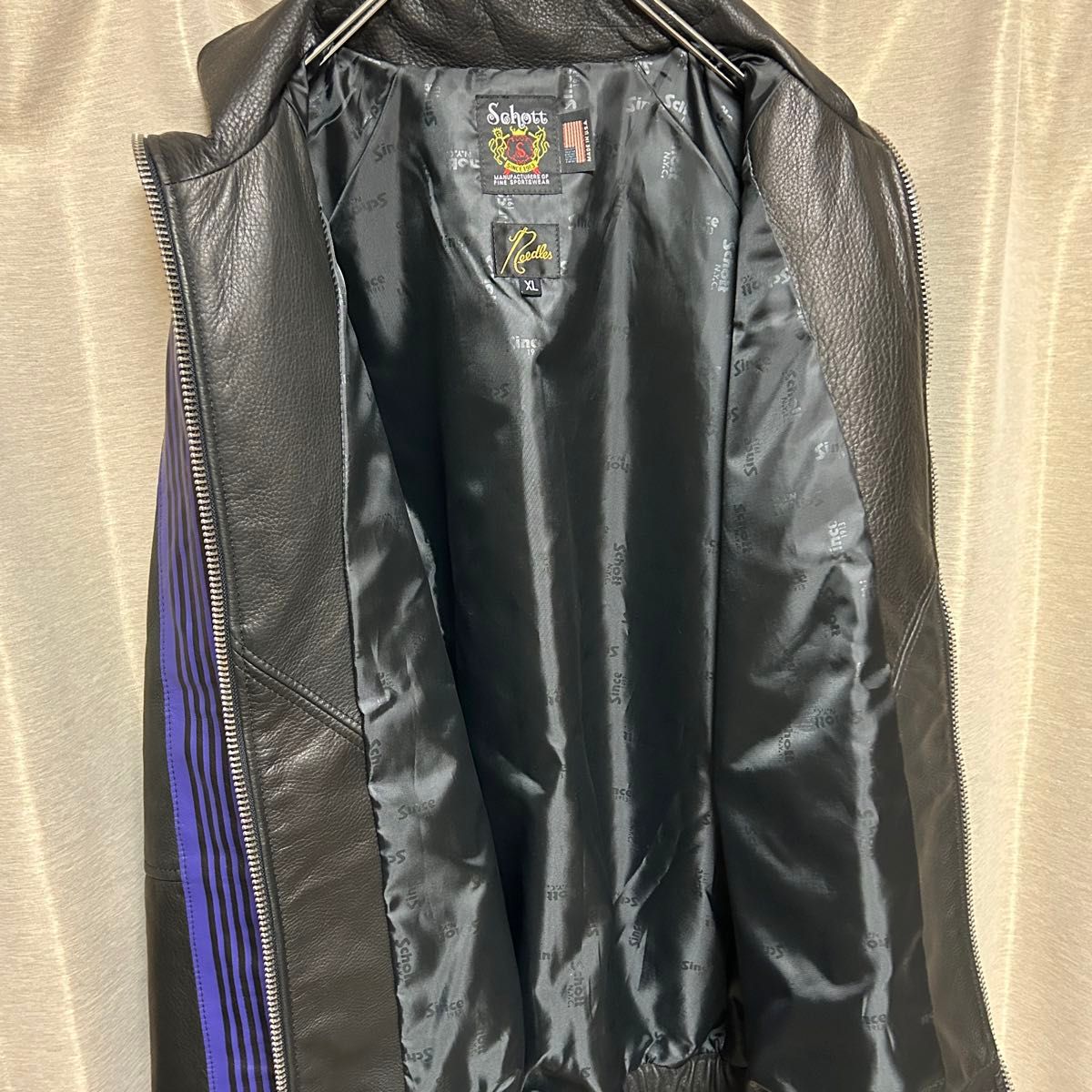Schott × needles レザー トラックジャケット｜Yahoo!フリマ（旧PayPay