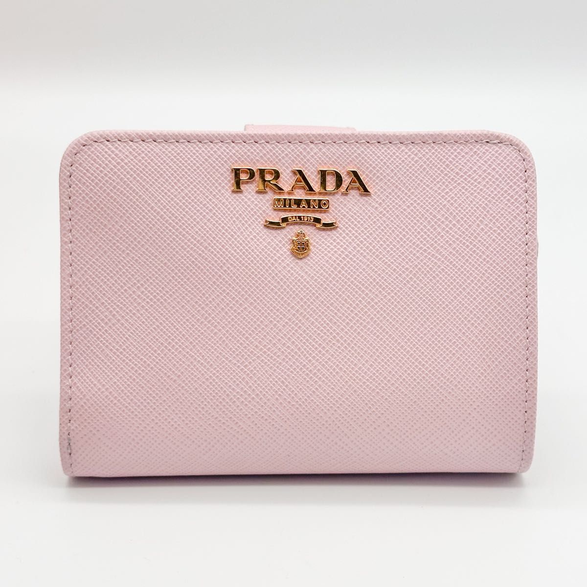 PRADA プラダ 二つ折り財布 ピンク サフィアーノ コンパクト ミニ 二