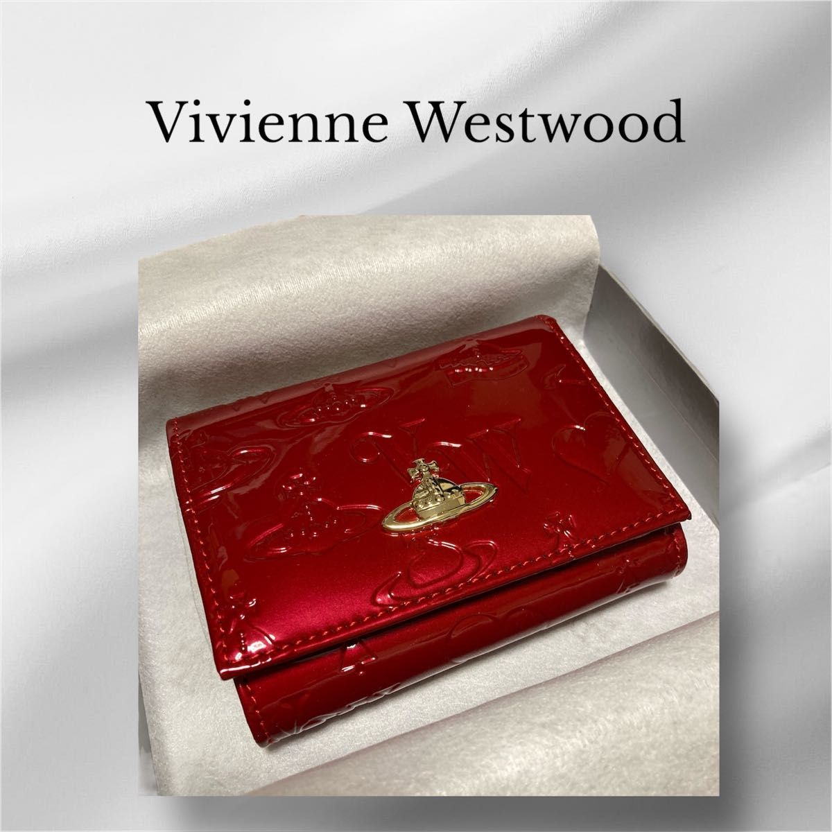 Vivienne Westwood 三つ折り財布 レッド エナメル がま口 ヴィヴィアン