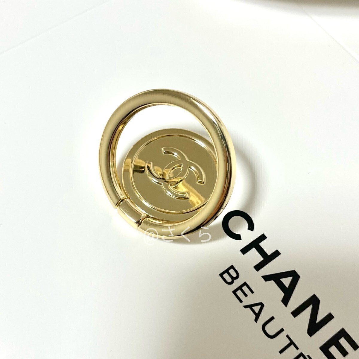 お値下げ シャネル CHANEL ノベルティ スマホリング ゴールドリング
