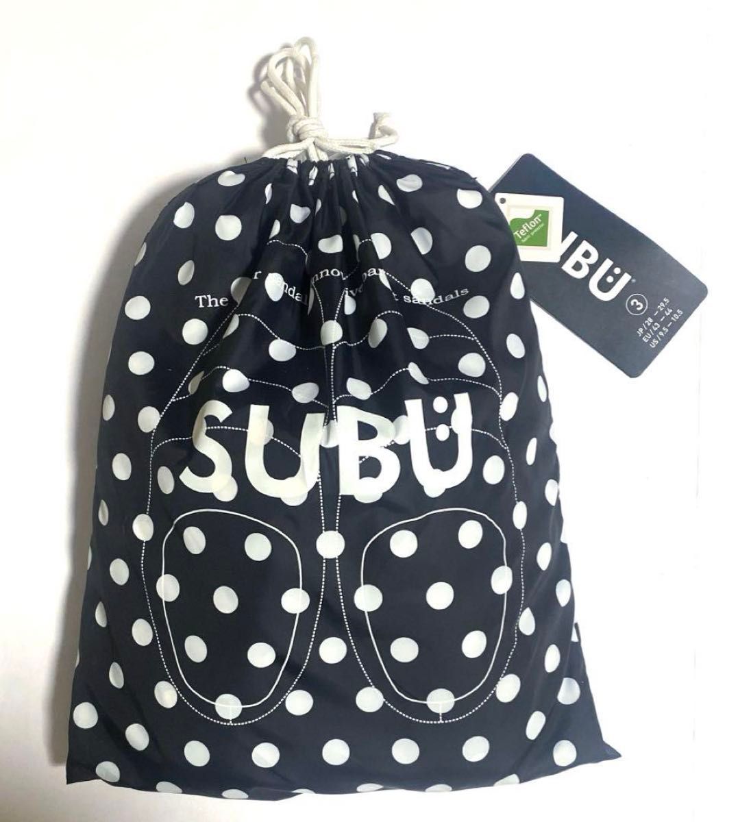 新品タグ付き SUBU スブ ボアサンダル 保存袋付きブラック×ホワイト