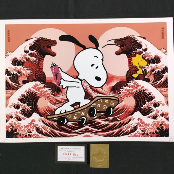 スヌーピー アートポスター DEATH NYC 額付き(Wマット)/DEATH NYC