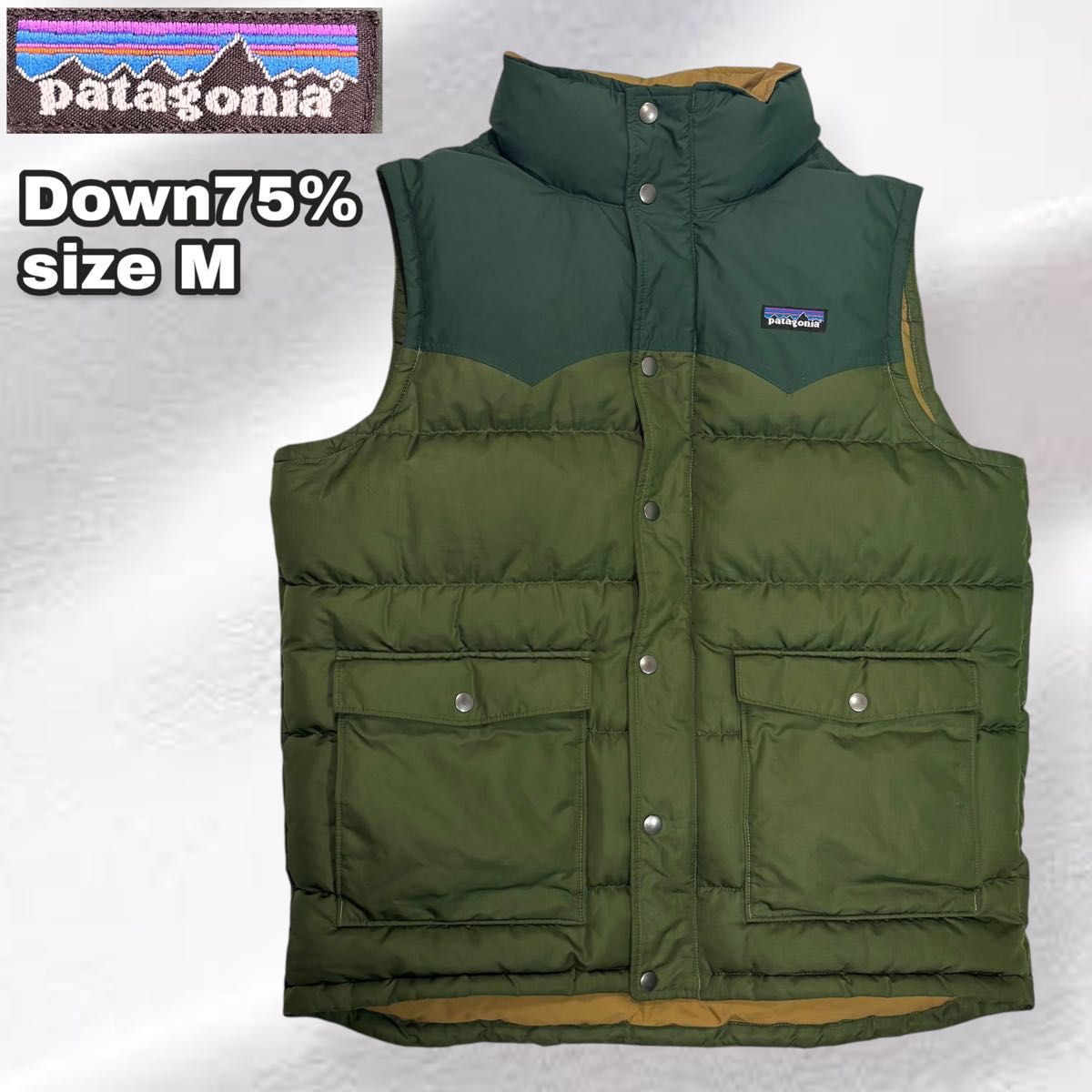 美品 Patagonia パタゴニア スリングショット ダウンベスト グリーン系