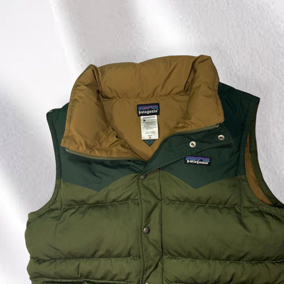 美品 Patagonia パタゴニア スリングショット ダウンベスト グリーン系