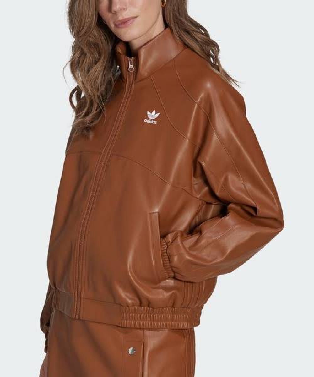 adidas フェイク レザージャケット ブラウン｜Yahoo!フリマ（旧PayPay