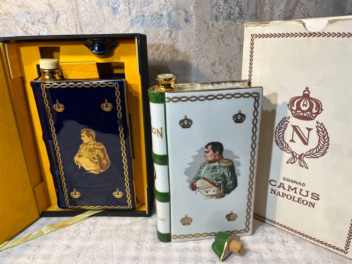 古酒 高級コニャック CAMUS ナポレオン 陶器 ブック 未開栓 計2本