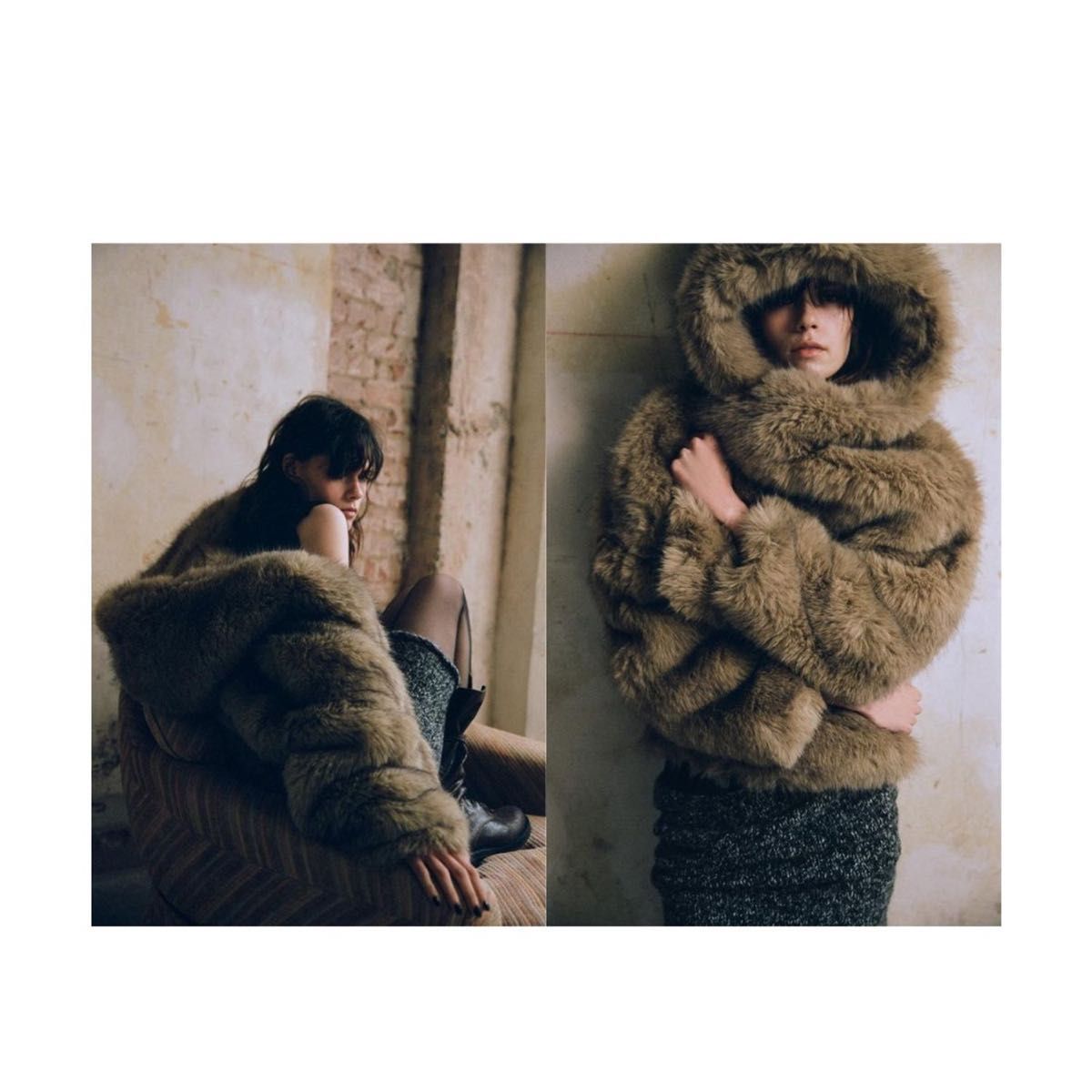 新品タグ付きZARA フェイクファー フード付きコート ファー アウター
