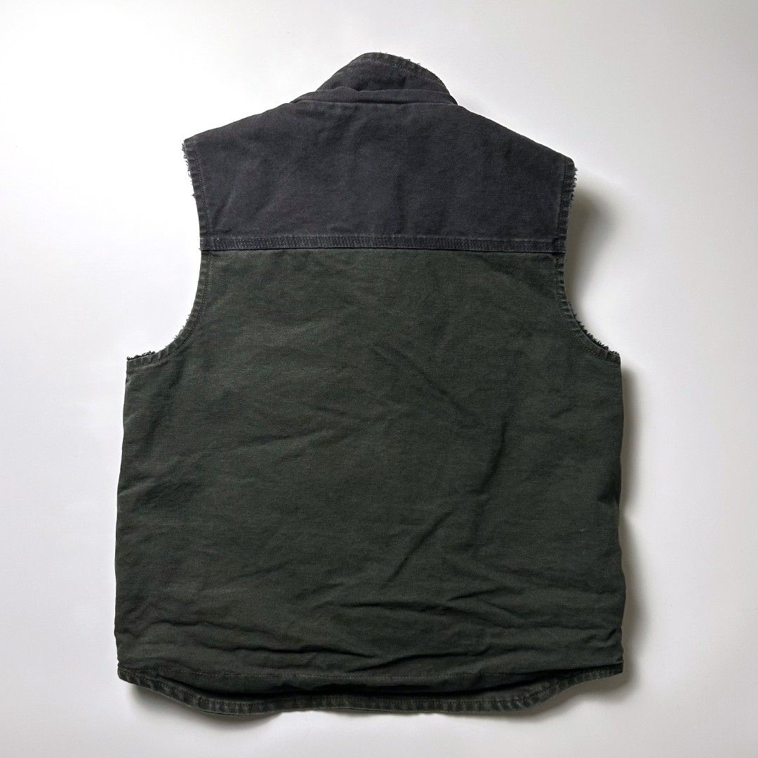 carhartt ダックベスト M モスグリーン ブラック モックネック 革タグ