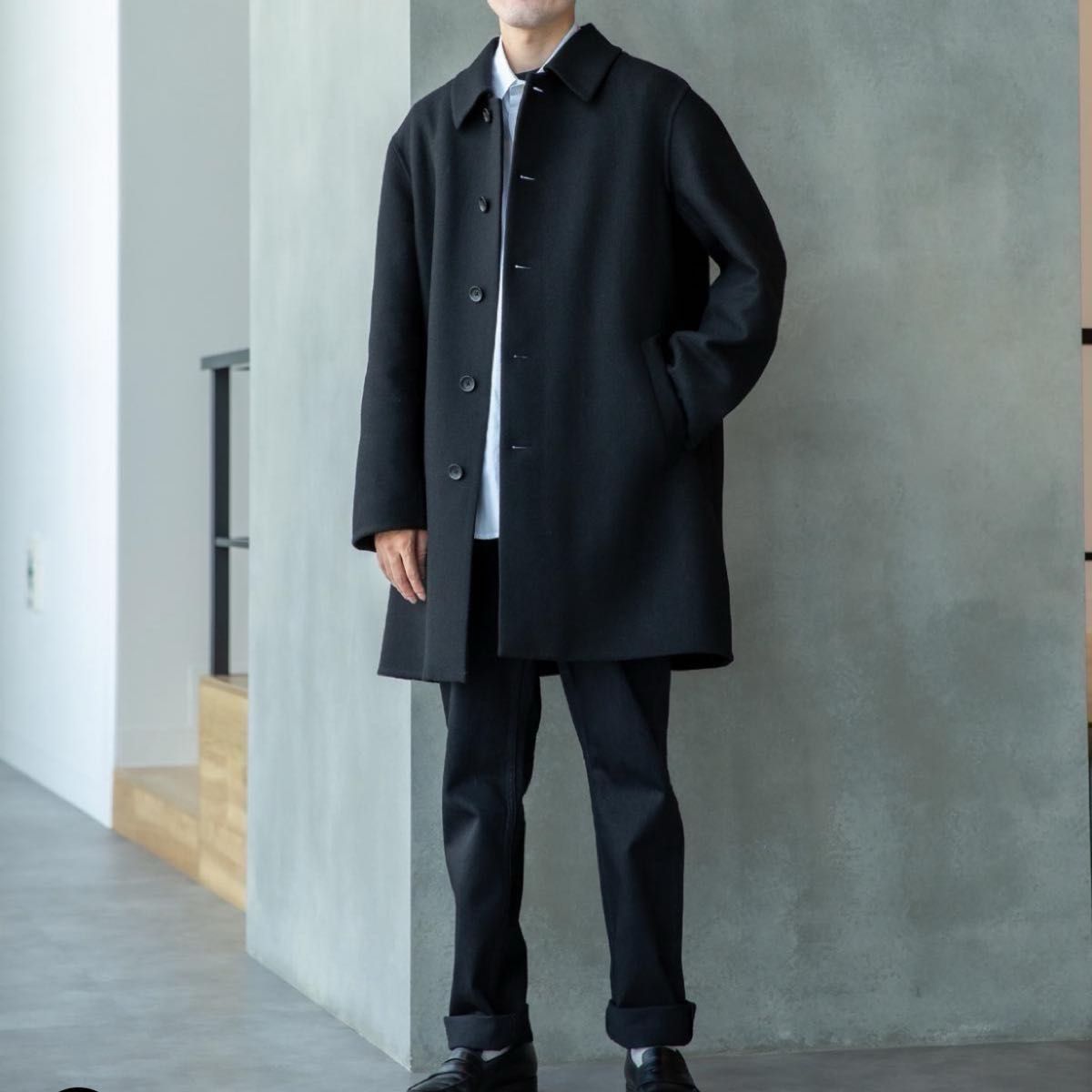 UNIQLO C ユニクロC ダブルフェイスコート BLACK ブラック Lサイズ