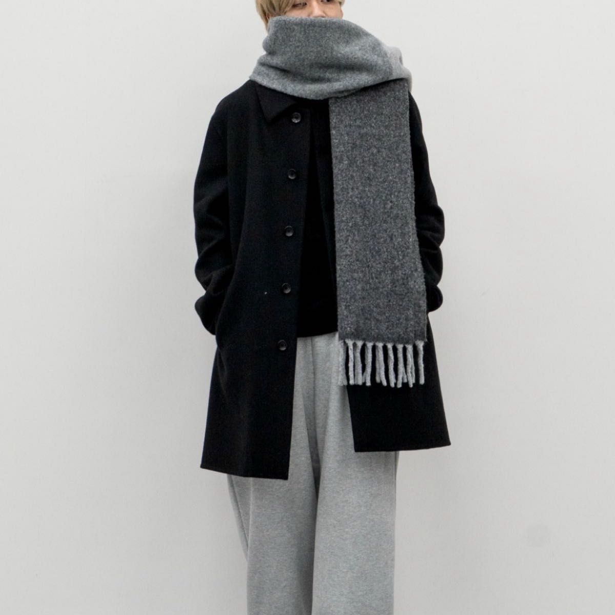 UNIQLO C ユニクロC ダブルフェイスコート BLACK ブラック Lサイズ