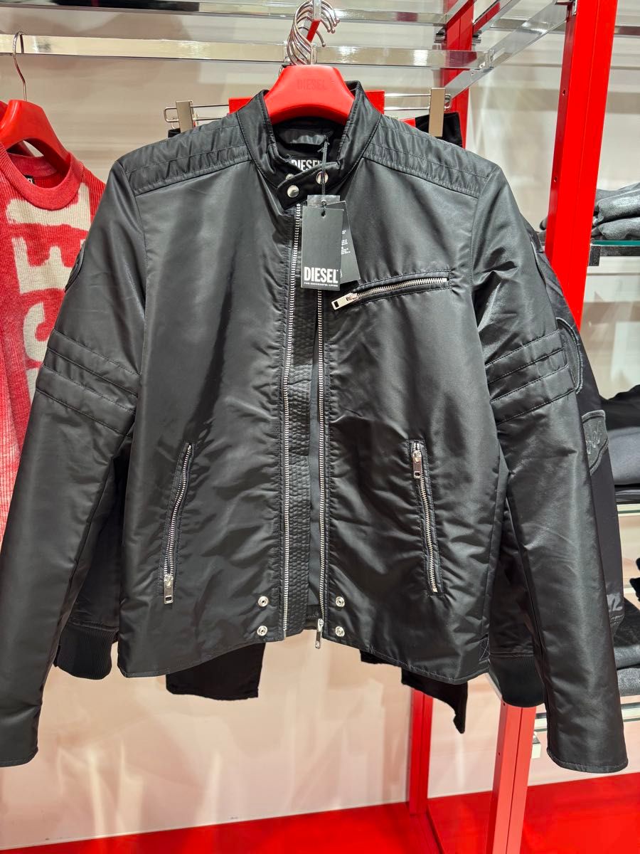 新品】DIESEL ディーゼル 黒 ナイロン ライダースジャケット 地面師