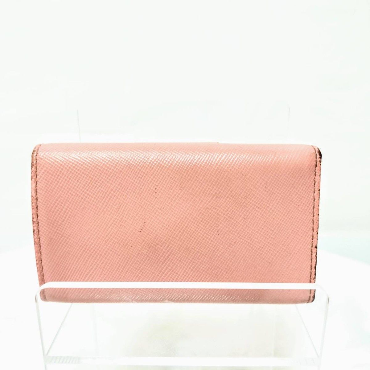 プラダ キーケース リボン ピンク 5連 レザー サフィアーノ prada