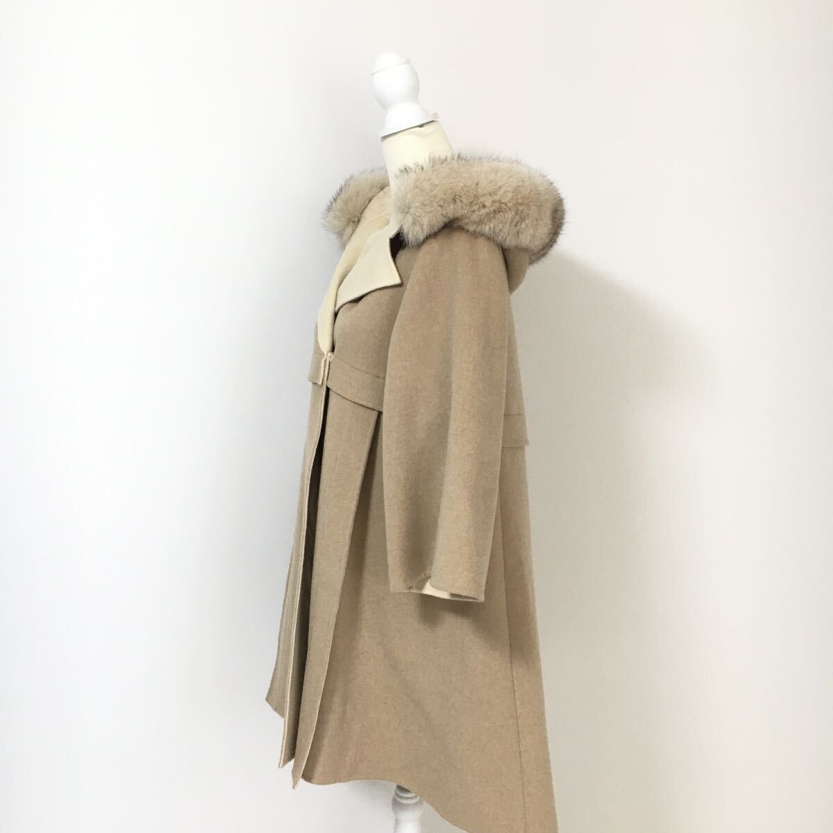 美品 FOXEY フォクシー カシミヤ100% ファー ダブルフェイス コート