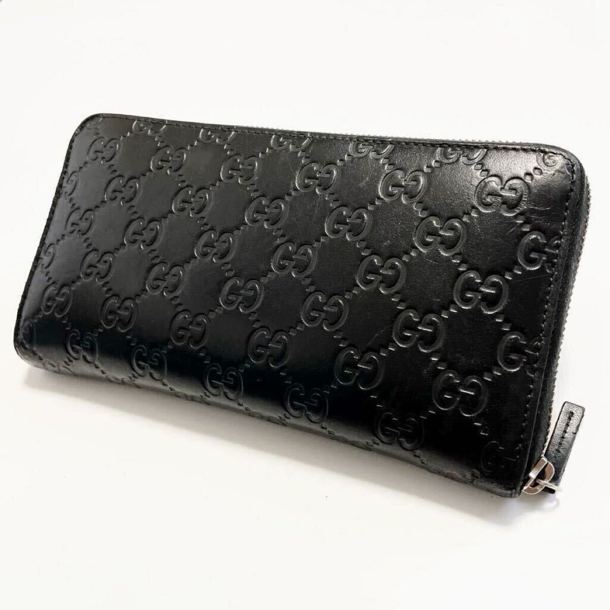 GUCCI グッチ シマ オーガナイザー ラウンドファスナー ジップ 長財布