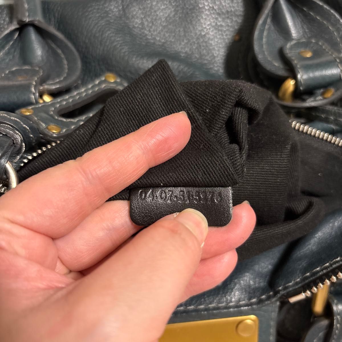 クロエ パディントン バッグ ブルー ネイビー ブルーグレー Chloe