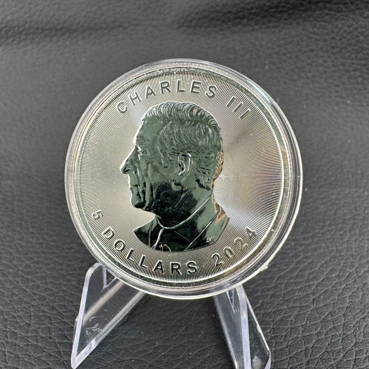 世界100枚限定 】 カナダ メイプルリーフ 銀貨 カラー ウルフ 狼