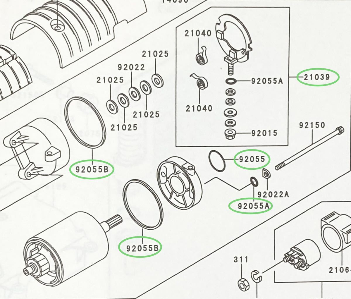 送料無料 カワサキ純正新品 ゼファー400 ゼファーΧ セルモーター