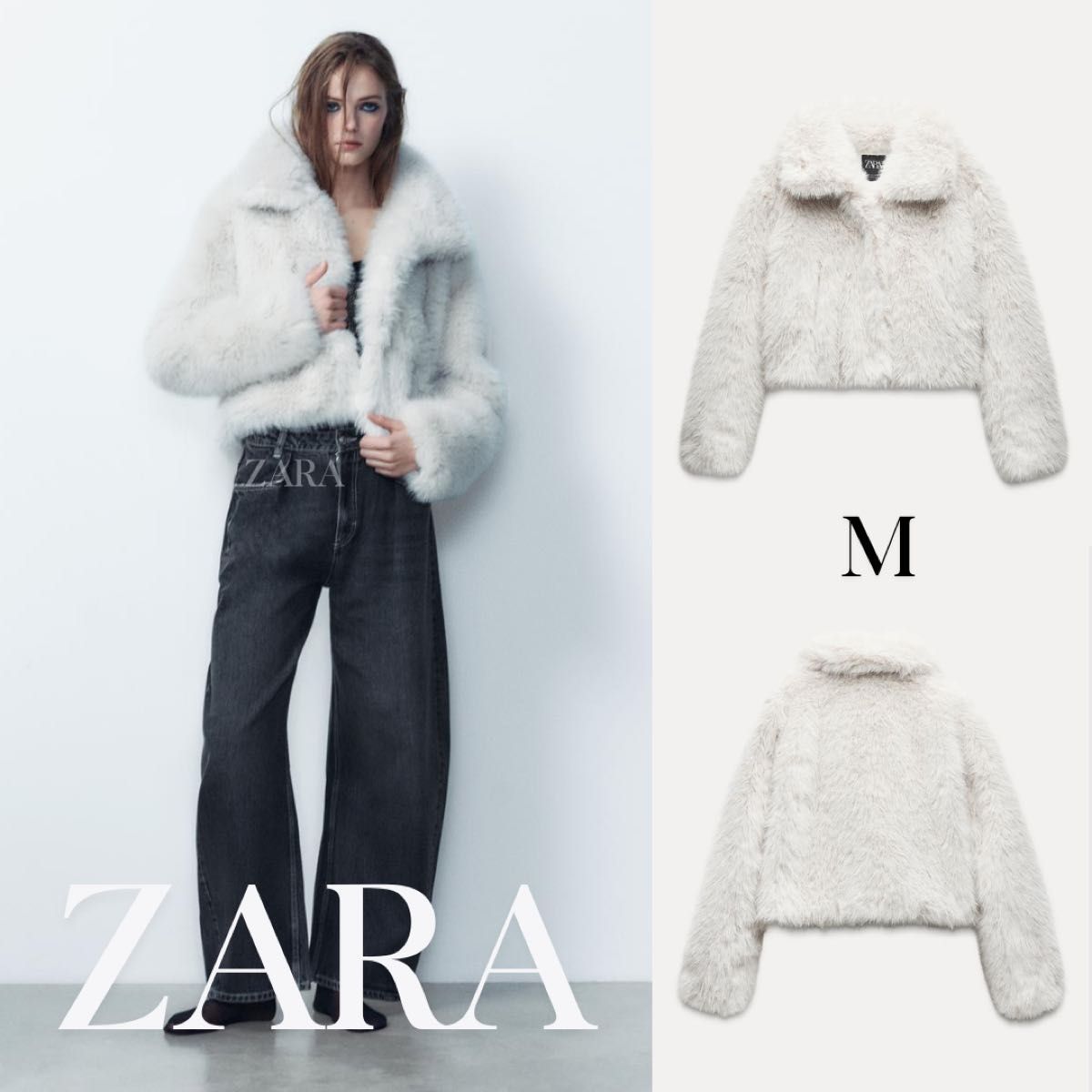 ZARA ザラ ショート丈フェイクファーコート M｜Yahoo!フリマ（旧PayPay