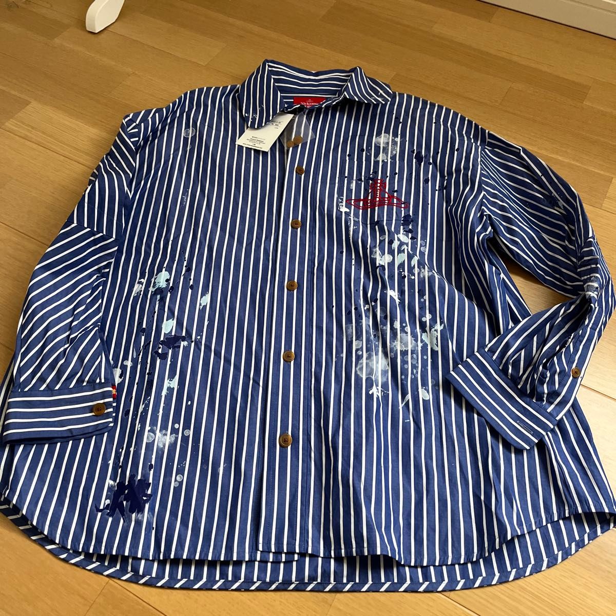 Vivienne Westwood 新品 オーブ ペイント加工 ストライプ オーバー