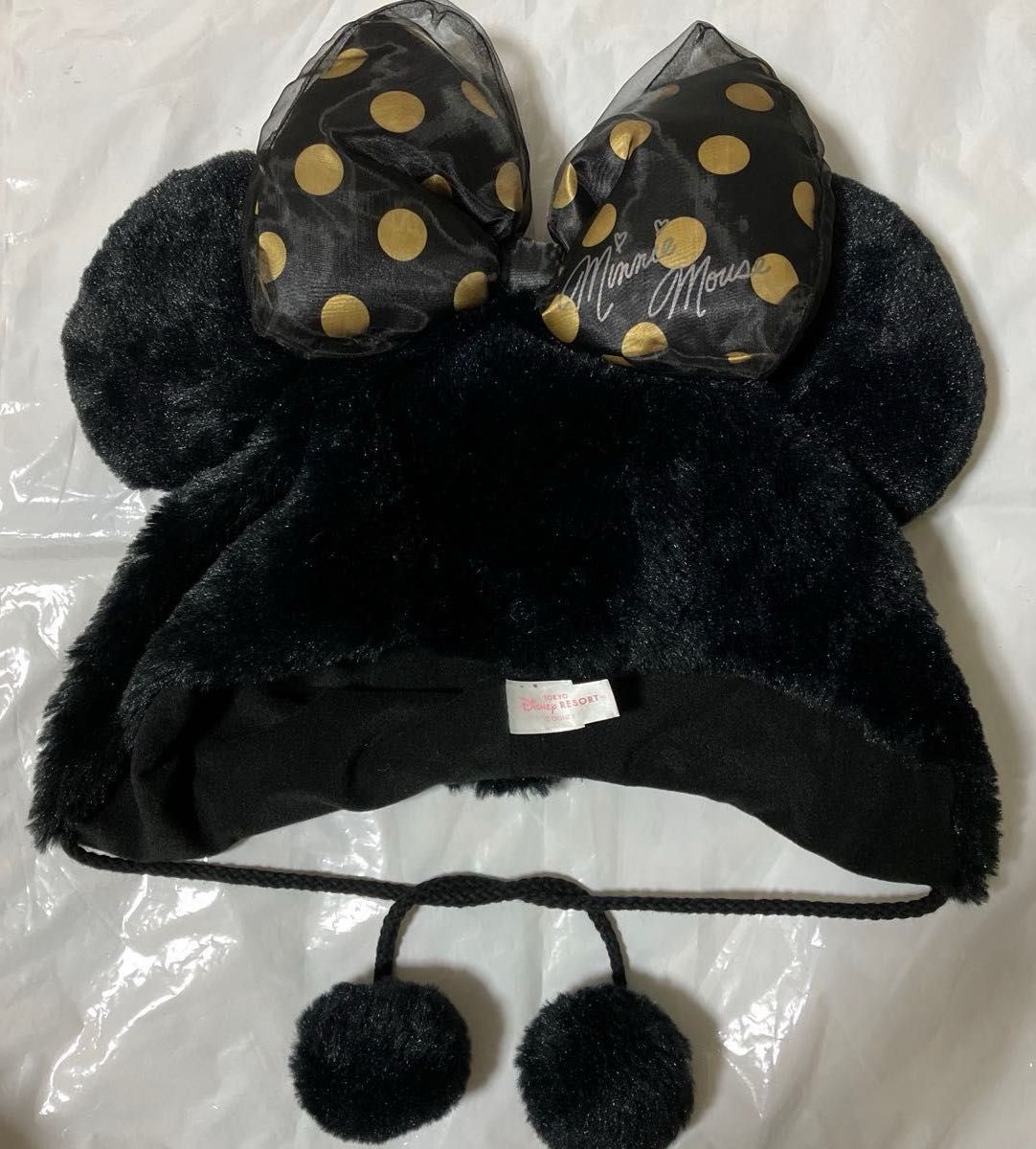 ディズニー ファンキャップ ミニー リボン 水玉 ドット 被り物 廃盤品