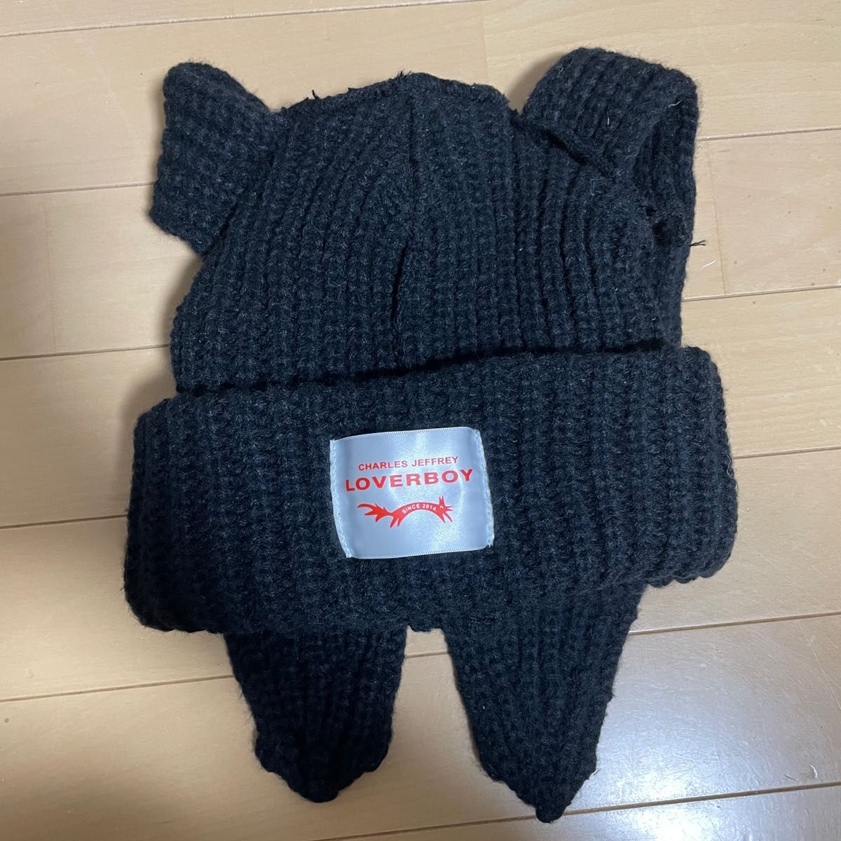 ラバーボーイ風 ニット帽 帽子 LOVERBOY ビーニー うさ耳 ウサギ