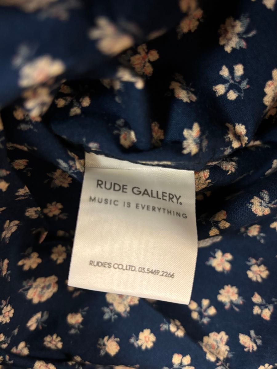 RUDE GALLERY 花柄 長袖シャツ サイズ2 ルードギャラリー 美品 紺