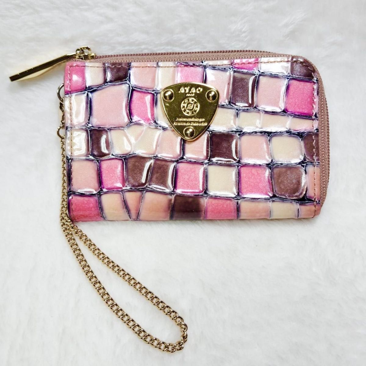 美品 ATAO アタオ ベル キーケース ミニ財布 コインケース カード