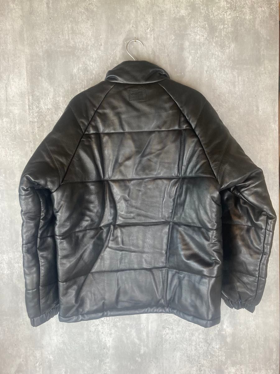 美品】AVIREX レザー ダウンジャケット 黒 M 本革 羊革 ブラック