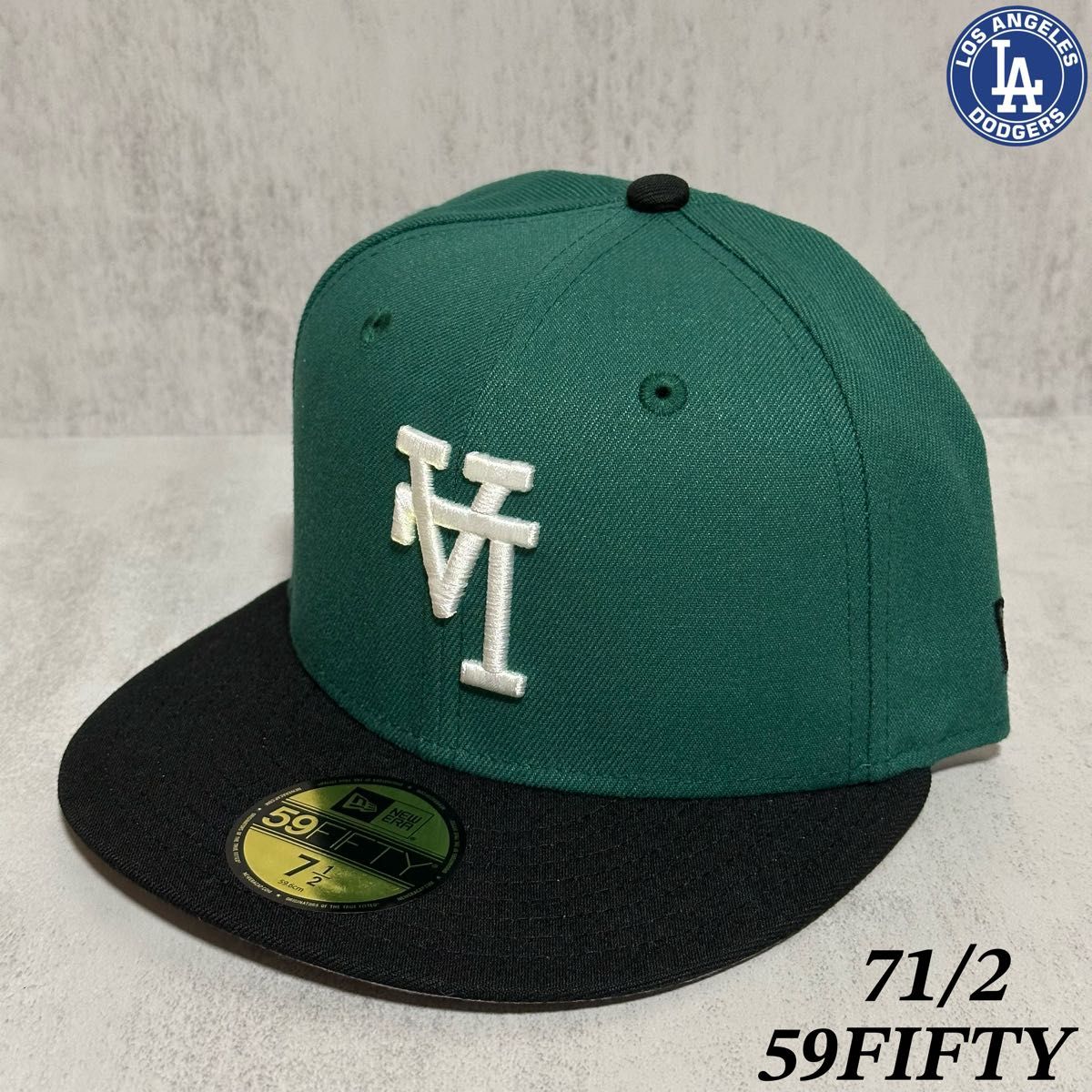 海外限定】 NEWERA 59FIFTY ドジャース LA逆ロゴ ツートン サイド