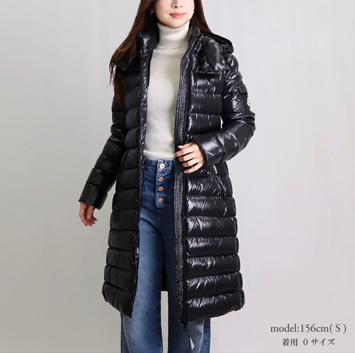 MONCLER モンクレール ダウンコート フード MOKA ネイビー ロング