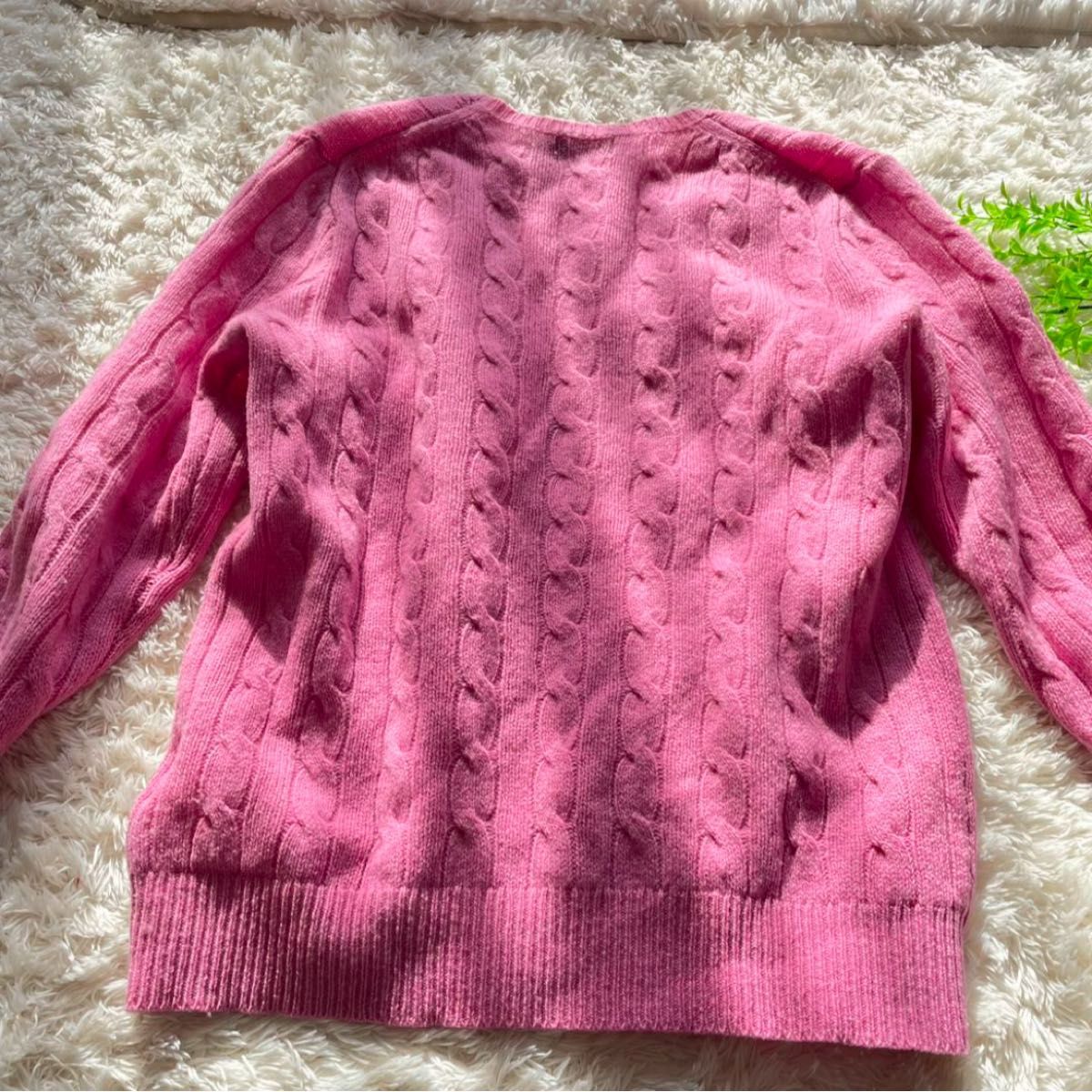 ポロラルフローレン 【L】 超美品 大人気 カシミア混ケーブルニット