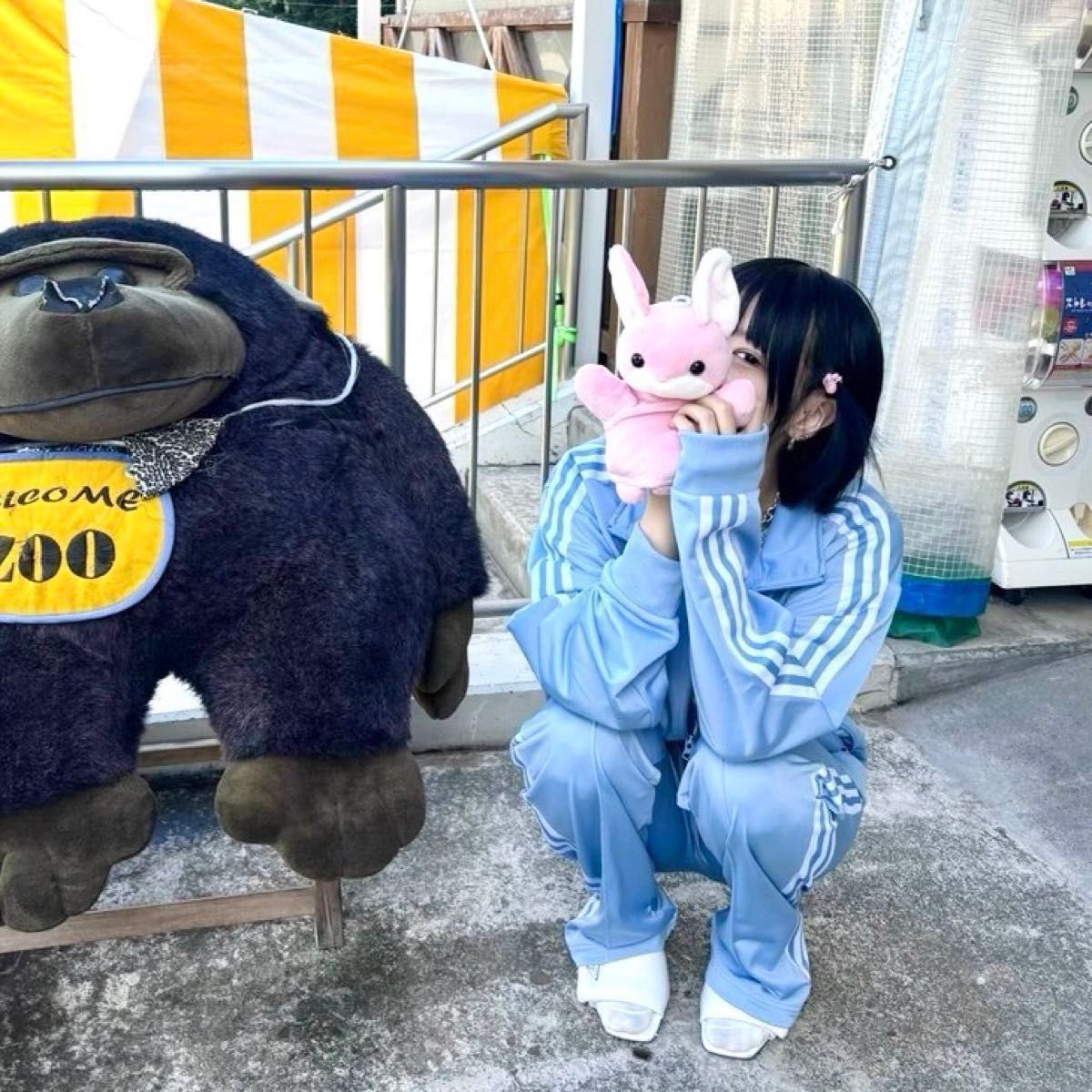 新品adidasあのちゃん着用SNIDELベッケンバウアートラックパンツM水色