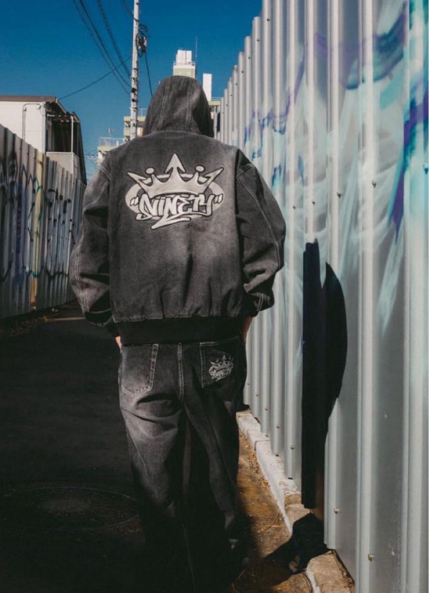 9090 King Logo Vintage Denim Hoodie 黒 ジャケット｜Yahoo!フリマ