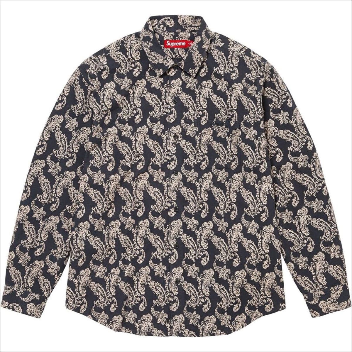 M 黒 Supreme Paisley Flannel Shirt Black 24FW シュプリーム
