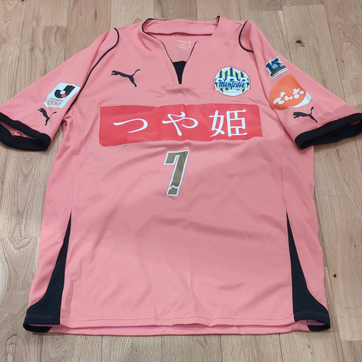 美品]モンテディオ山形 背番号7 ピンク さくらんぼ色ユニ 15周年記念
