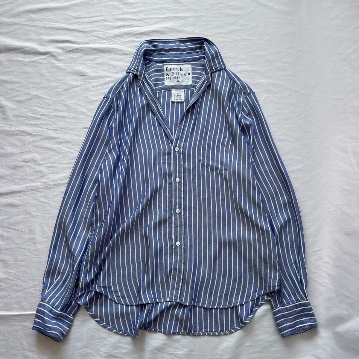 希少 フランクアンドアイリーン EILLEN ストライプスキッパーシャツ 総