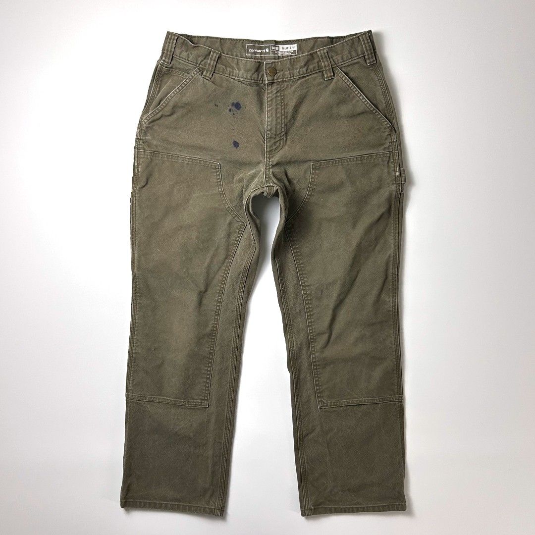 carhartt ダブルニー モスグリーン W34 L30 ペインターパンツ
